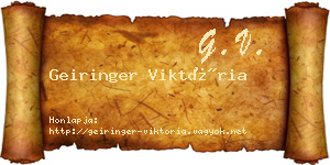 Geiringer Viktória névjegykártya